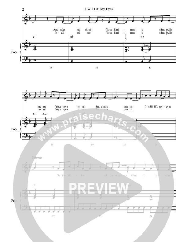 I Will Lift My Eyes Lead & Piano (G3 Kids)