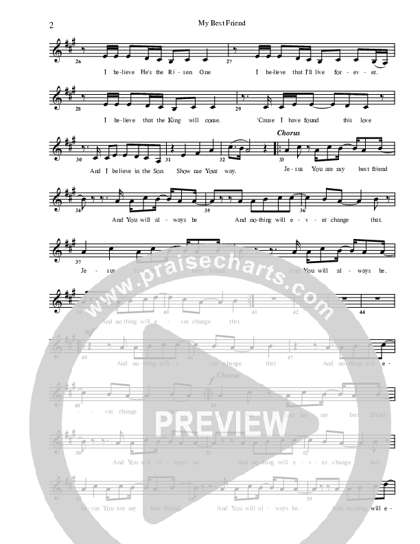 My Best Friend Lead Sheet (G3 Kids)