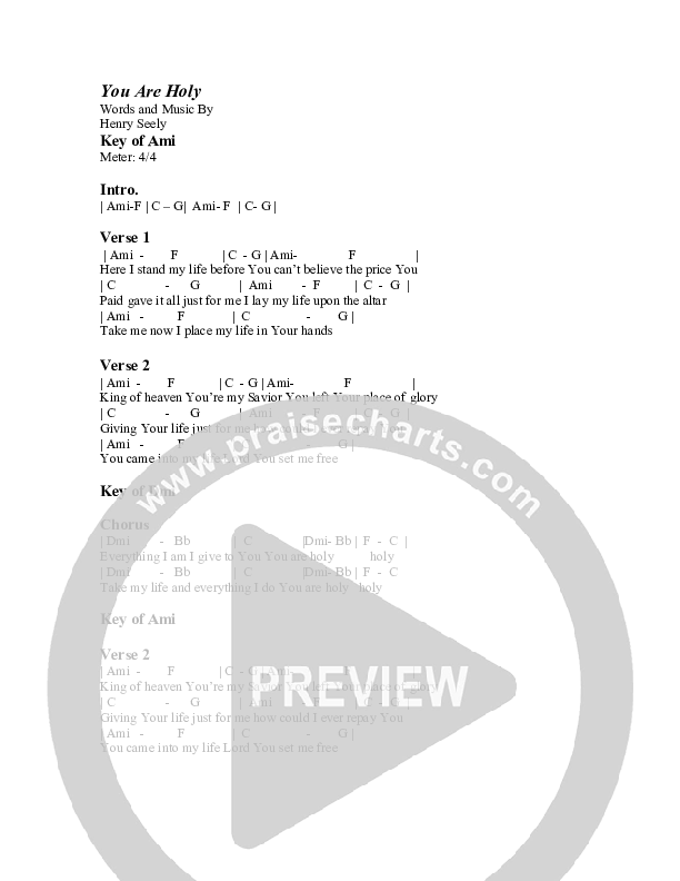 You Are Holy Chords & Lyrics (G3 Kids)