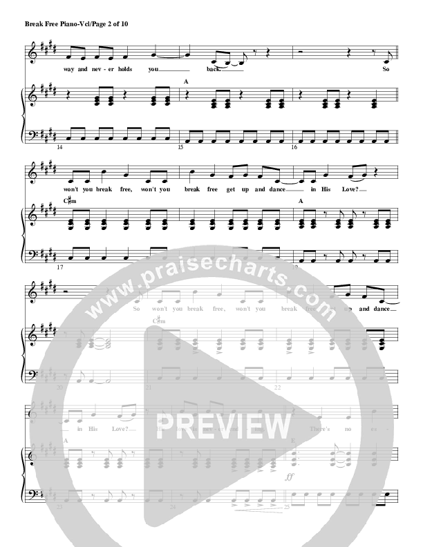 Break Free Piano/Vocal (G3 Kids)