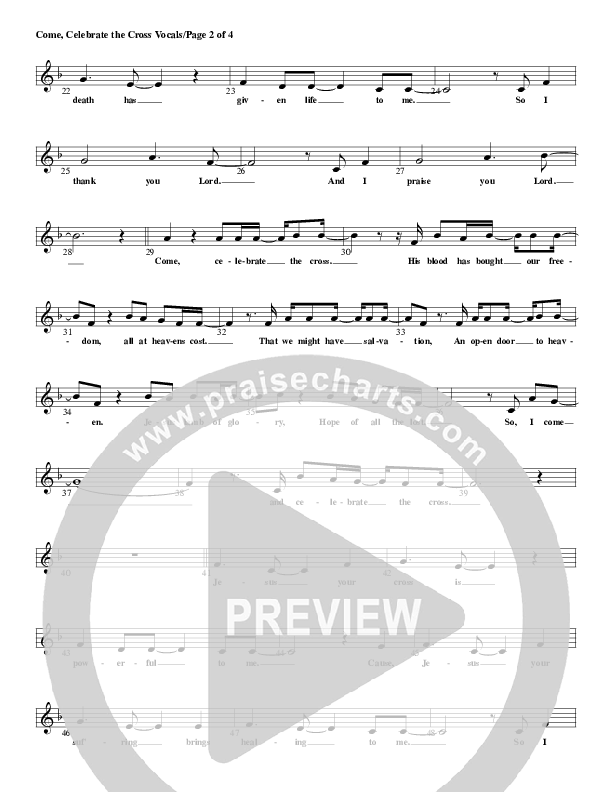 Come Celebrate The Cross Lead Sheet (G3 Kids)