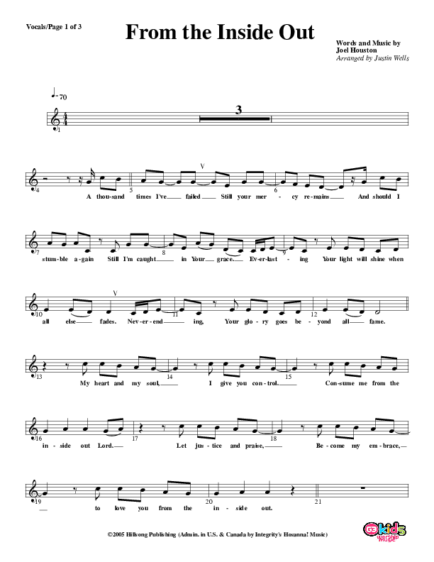 From The Inside Out Lead Sheet (G3 Kids)