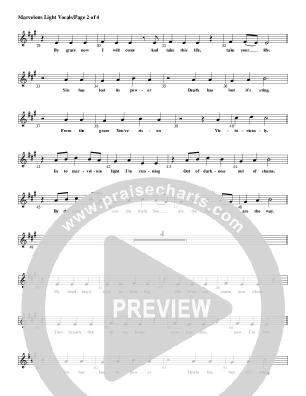 Marvelous Light Lead Sheet (G3 Kids)