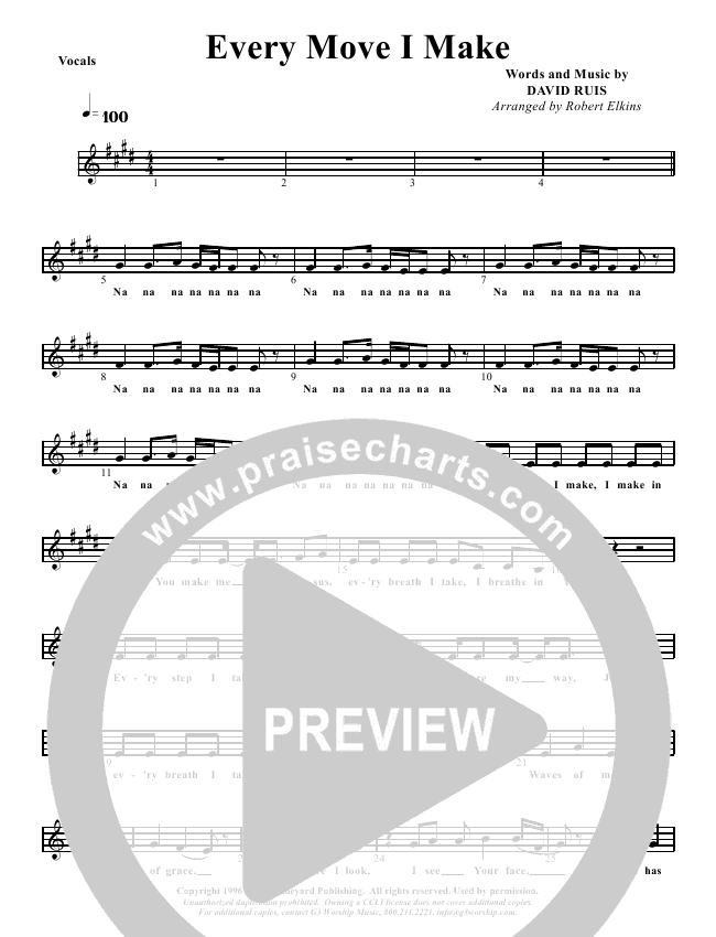Every Move I Make Sheet Music PDF (G3 Kids) - PraiseCharts