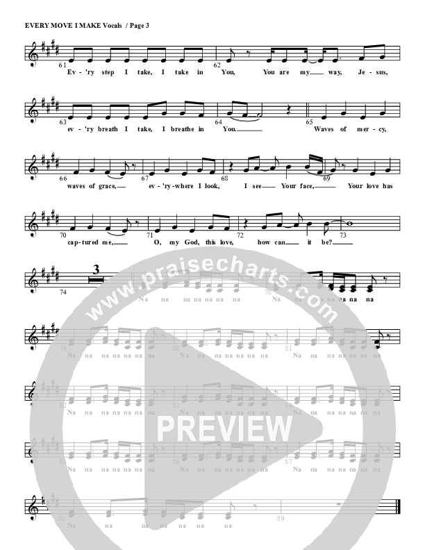 Every Move I Make Lead Sheet (G3 Kids)