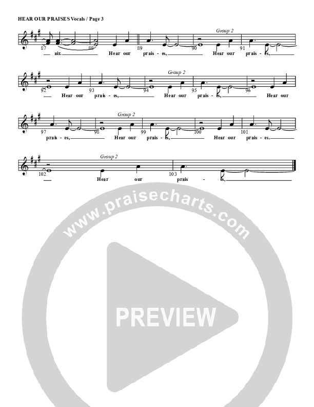 Hear Our Praises Lead Sheet (G3 Kids)