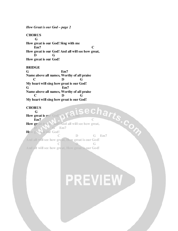 How Great Is Our God Chords & Lyrics (G3 Kids)