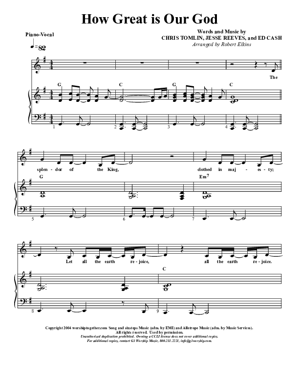 How Great Is Our God Piano/Vocal & Lead (G3 Kids)