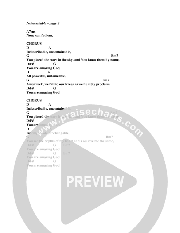 Indescribable Chord Chart (G3 Kids)