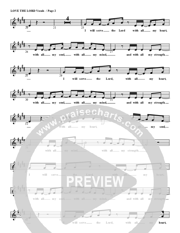 Love The Lord Lead Sheet (G3 Kids)