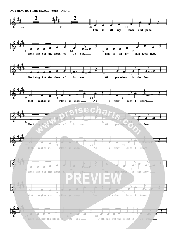 Nothing But The Blood Lead Sheet (G3 Kids)