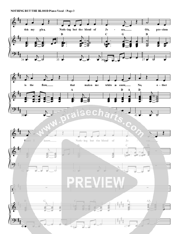 Nothing But The Blood Piano/Vocal (G3 Kids)