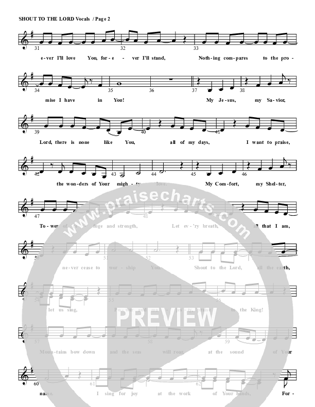 Shout To The Lord Lead Sheet (G3 Kids)