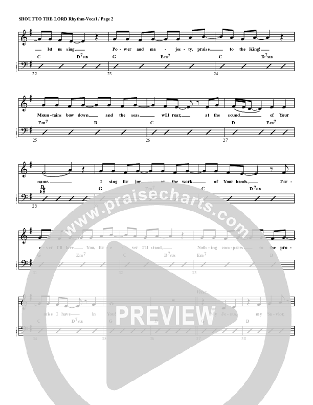 Shout To The Lord Rhythm Chart (G3 Kids)