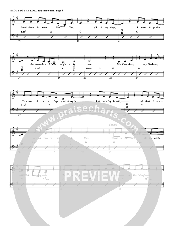 Shout To The Lord Rhythm Chart (G3 Kids)