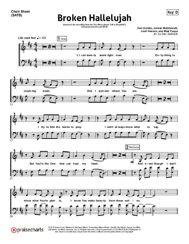 Broken Hallelujah Choir Vocals (SATB) (The Afters)