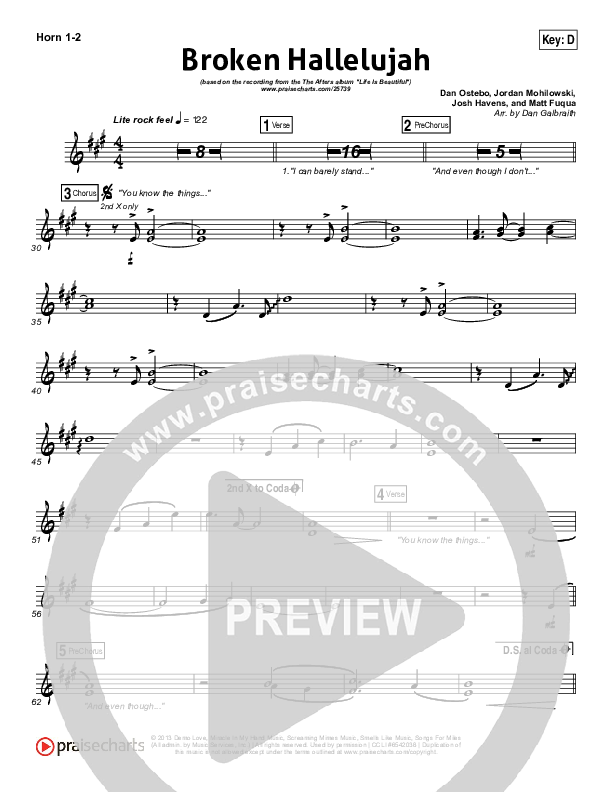 Broken Hallelujah Brass Pack (The Afters)