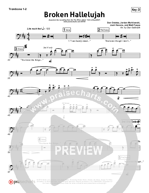 Broken Hallelujah Trombone 1/2 (The Afters)