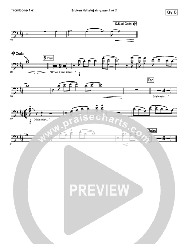 Broken Hallelujah Trombone 1/2 (The Afters)