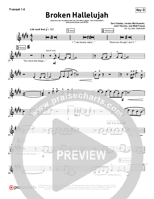 Broken Hallelujah Brass Pack (The Afters)