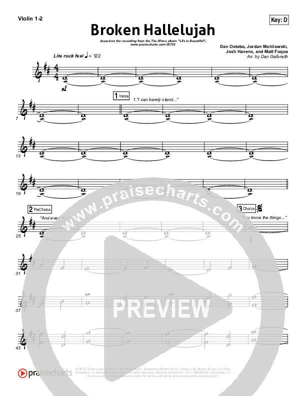 Broken Hallelujah Violin 1/2 (The Afters)