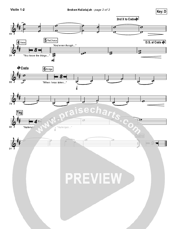 Broken Hallelujah Violin 1/2 (The Afters)