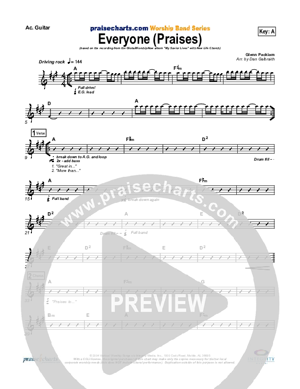 Everyone (Praises) Rhythm Chart (New Life Worship)