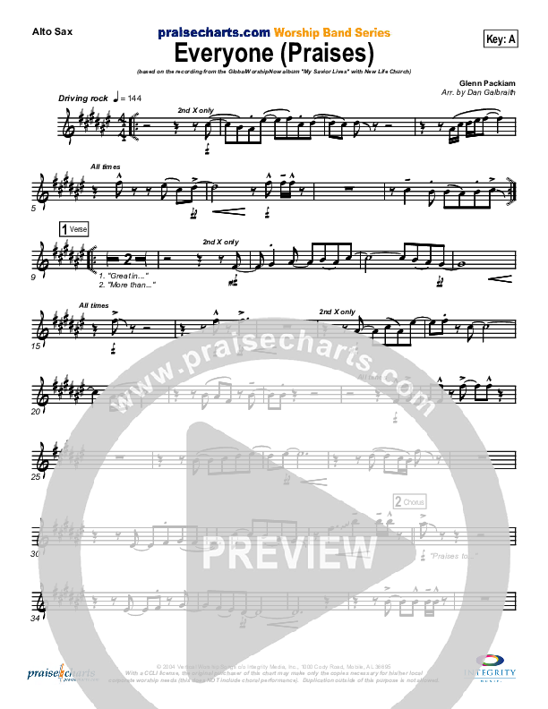 Everyone (Praises) Alto Sax (New Life Worship)
