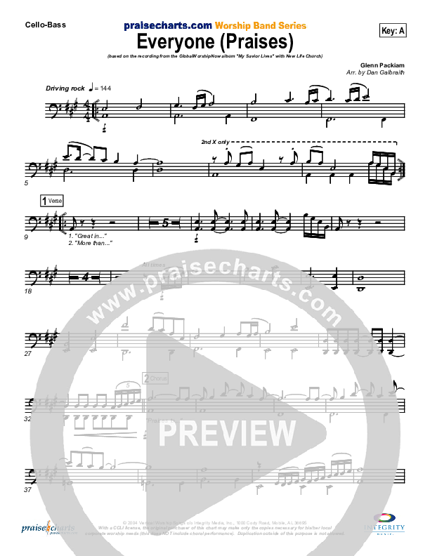 Everyone (Praises) Cello/Bass (New Life Worship)