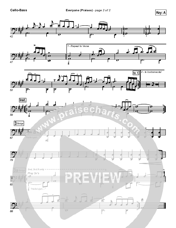 Everyone (Praises) Cello/Bass (New Life Worship)