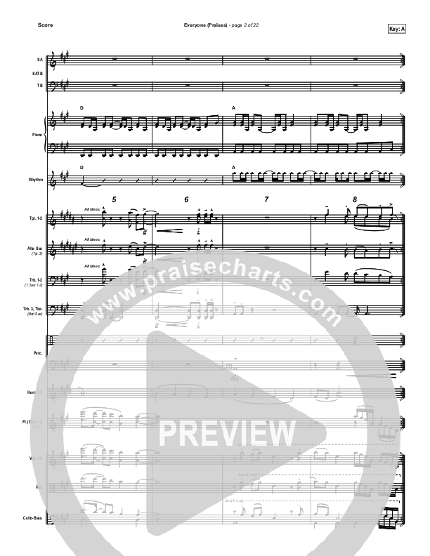 Everyone (Praises) Conductor's Score (New Life Worship)