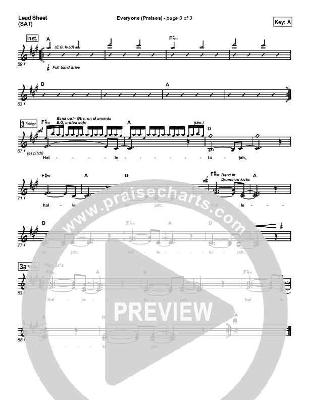 Everyone (Praises) Lead Sheet (New Life Worship)