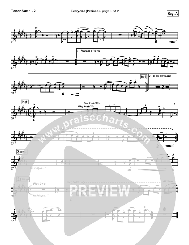 Everyone (Praises) Tenor Sax 1/2 (New Life Worship)