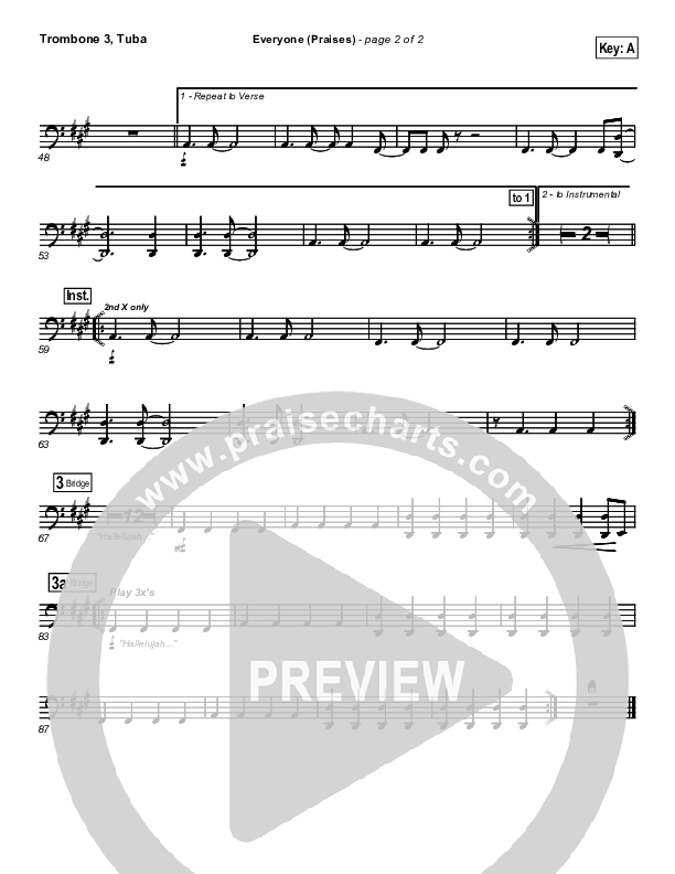 Everyone (Praises) Trombone 3/Tuba (New Life Worship)