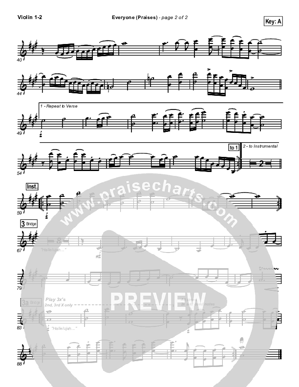 Everyone (Praises) Violin 1/2 (New Life Worship)