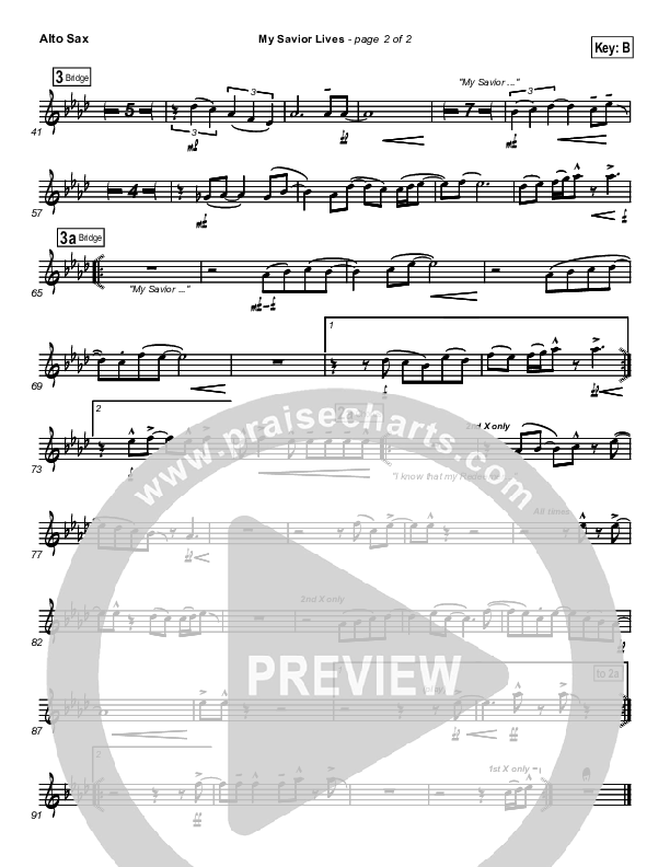 My Savior Lives Alto Sax (New Life Worship)