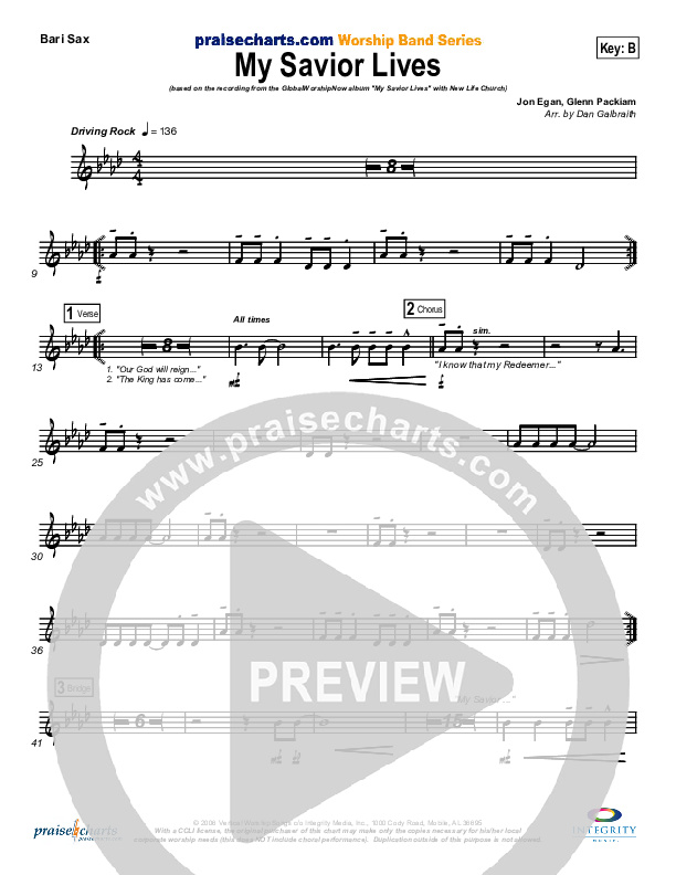 My Savior Lives Bari Sax (New Life Worship)