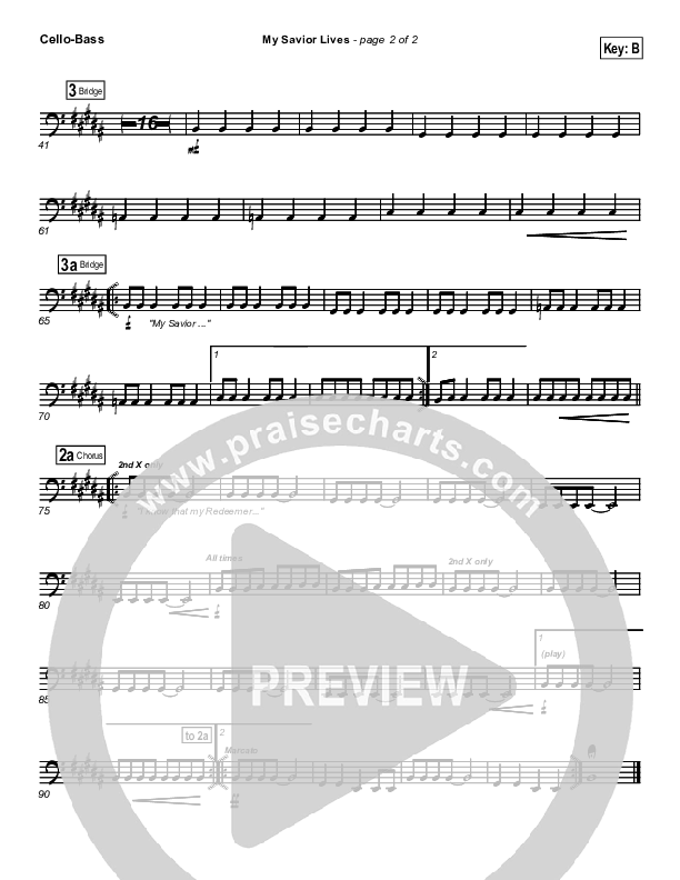 My Savior Lives Cello/Bass (New Life Worship)