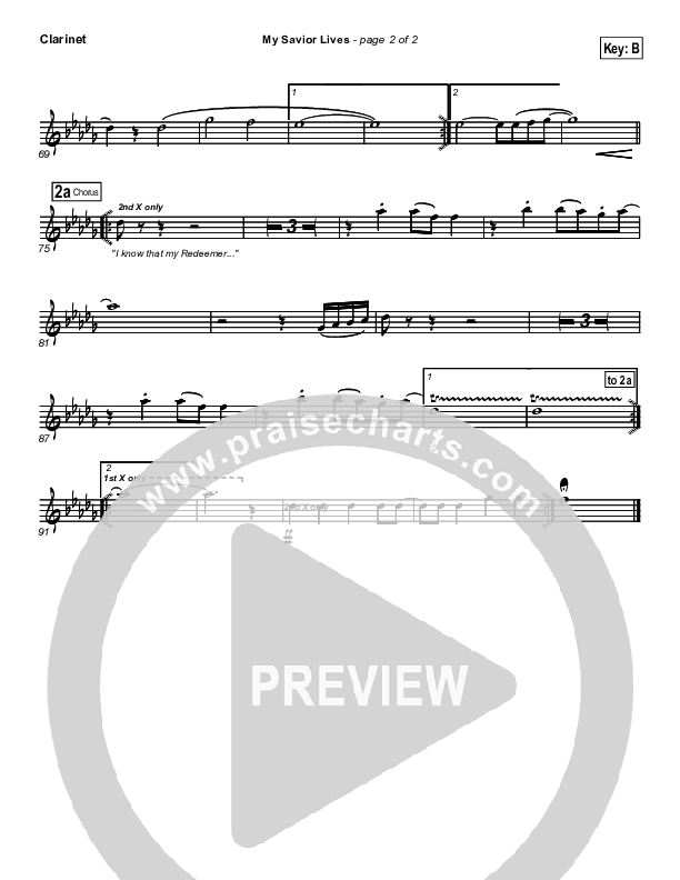 My Savior Lives Clarinet (New Life Worship)