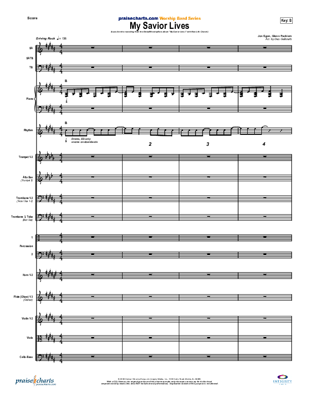My Savior Lives Conductor's Score (New Life Worship)