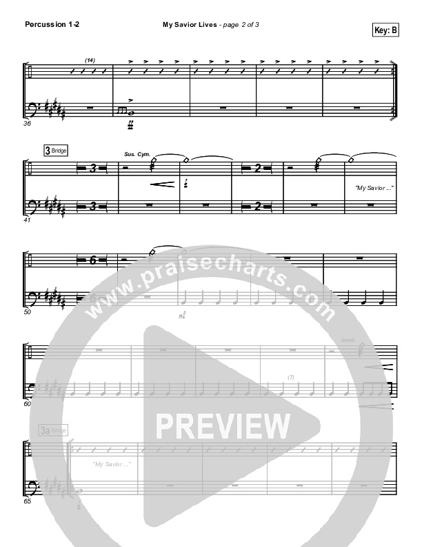 My Savior Lives Percussion (New Life Worship)