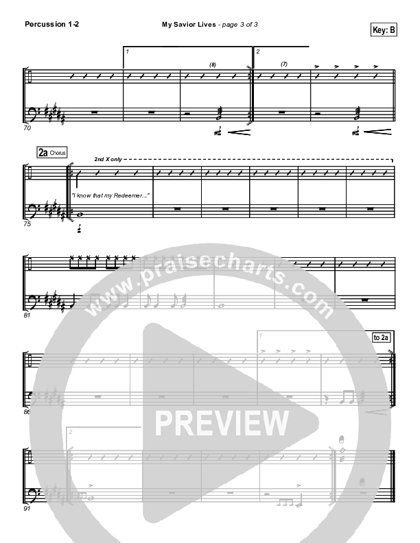 My Savior Lives Percussion (New Life Worship)