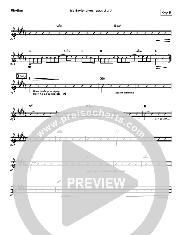 My Savior Lives Rhythm Chart (New Life Worship)