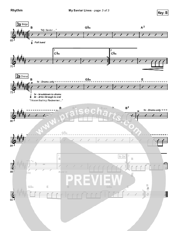 My Savior Lives Rhythm Chart (New Life Worship)