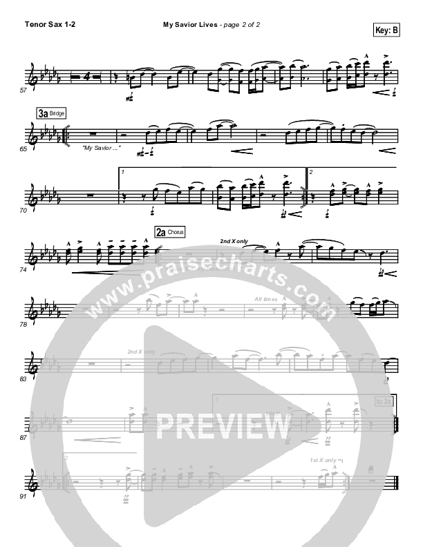 My Savior Lives Tenor Sax 1/2 (New Life Worship)