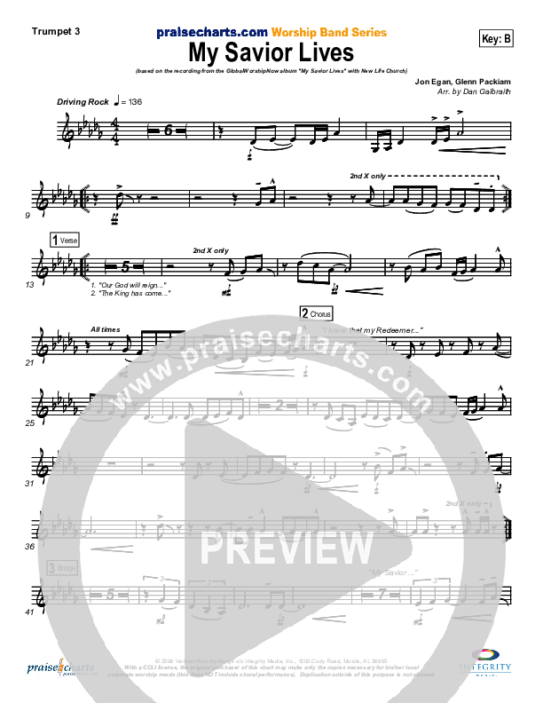 My Savior Lives Trumpet 3 (New Life Worship)