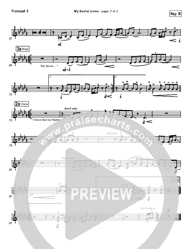 My Savior Lives Trumpet 3 (New Life Worship)