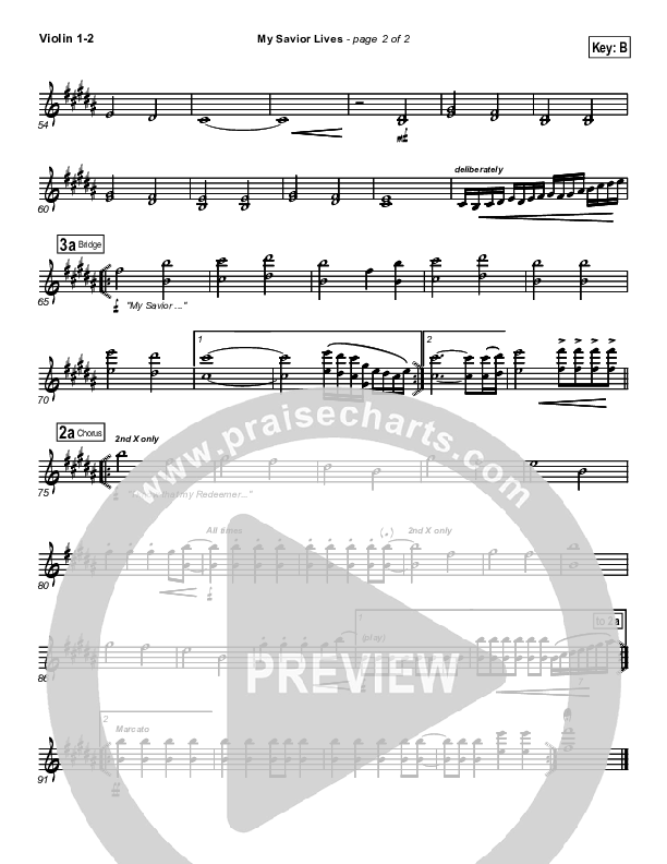 My Savior Lives Violin 1/2 (New Life Worship)