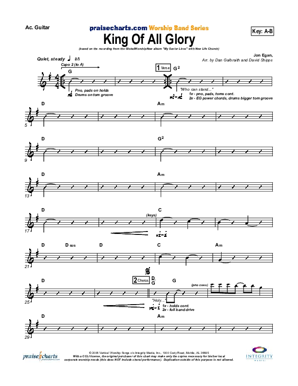 King Of All Glory Acoustic Guitar (New Life Worship)