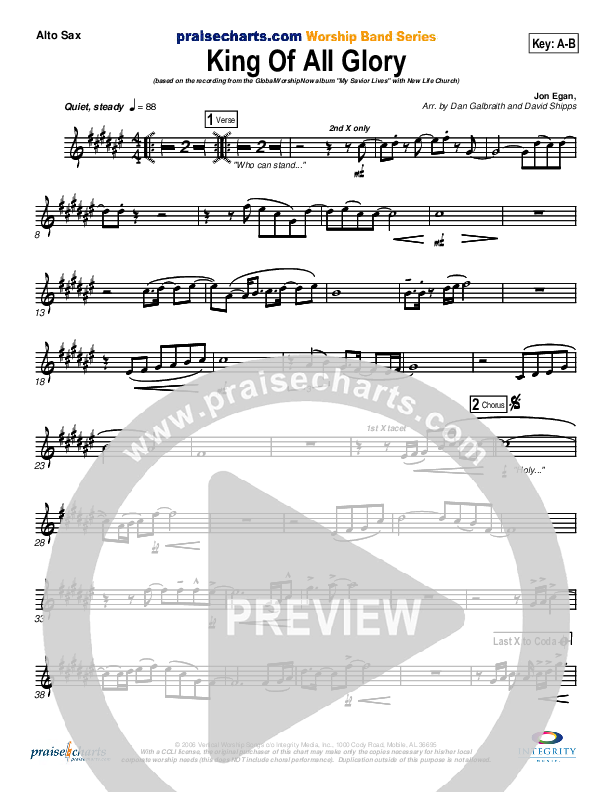 King Of All Glory Alto Sax (New Life Worship)